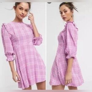 Faithfull The Brand Edwina Puff Sleeve Mini Dress EUC Size 4/Small